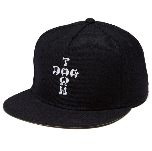 Dogtown Hat Cross Letters Flip Mesh Snapback Black