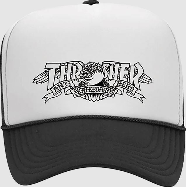 Thrasher Hat Anti Hero Banner Mesh Trucker White/Black