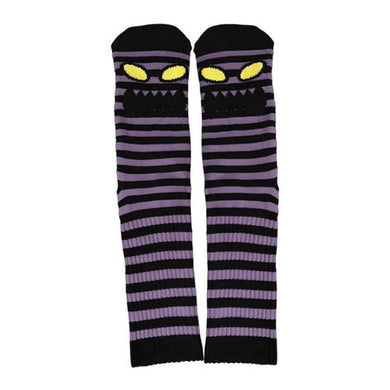 Toy Machine Socks Monster Face Mini Stripes Purple