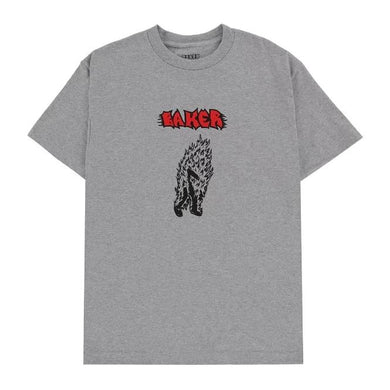 Baker Tee Man On Fire Heather Grey