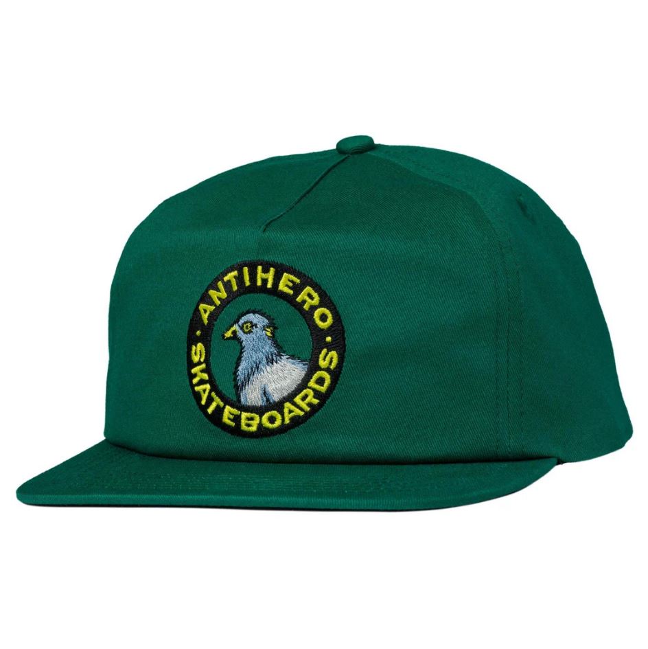 Anti Hero Hat Pigeon Round Snapback Dark Green