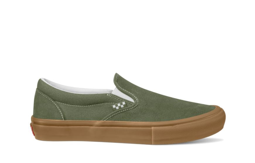 Vans Green Gum Skate Slip-On Loafers Skate Slip-On Shoe in Black / Olive Green | Vans main image 4