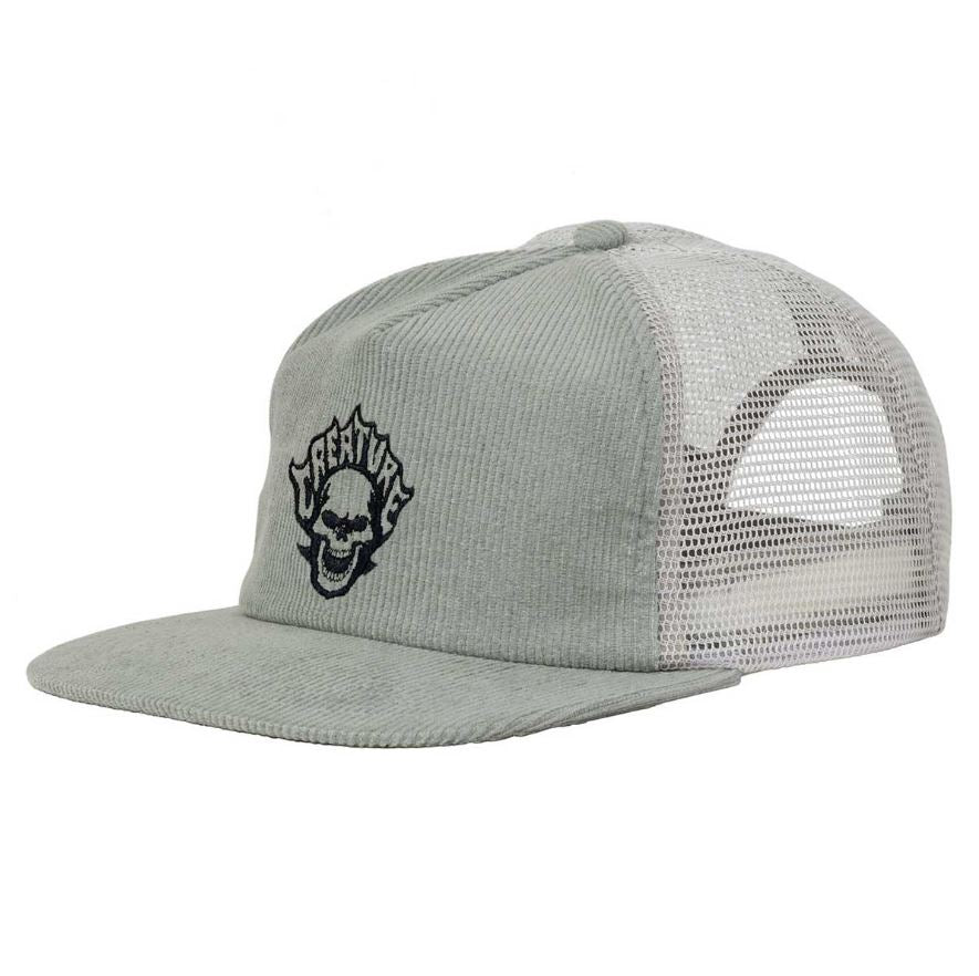 Creature Hat Bonehead Flame Mesh Trucker Grey