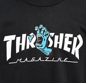 Thrasher x Santa Cruz Tee Shirt Screaming Hand Black Small