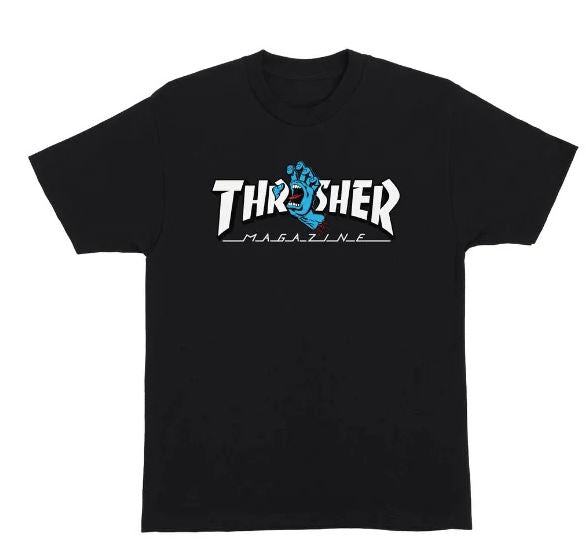 Thrasher x Santa Cruz Tee Shirt Screaming Hand Black Small