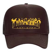 Load image into Gallery viewer, Thrasher Hat Anti Hero Pigeon Mesh Trucker Brown Snapback