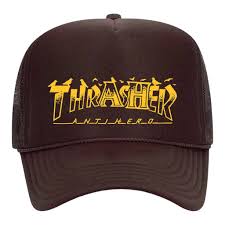 Thrasher Hat Anti Hero Pigeon Mesh Trucker Brown Snapback