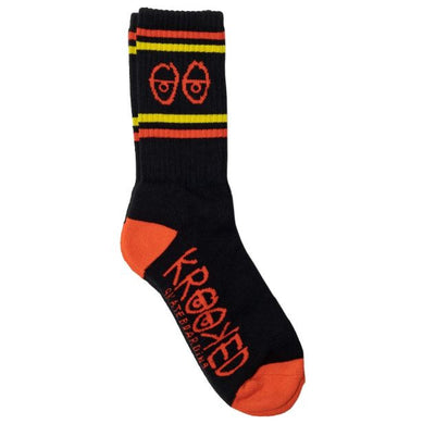 Krooked Socks Eyes Black Red Yellow