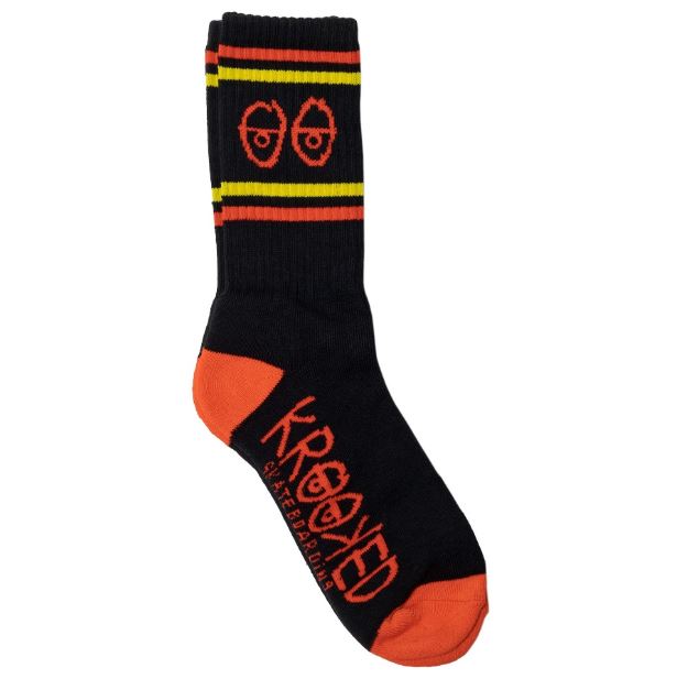 Krooked Socks Eyes Black Red Yellow