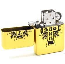 Dogtown Lighter Cross Logo Flip Top Lighter Gold/Black
