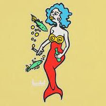 Load image into Gallery viewer, Krooked Tee Mermaid Cornsilk