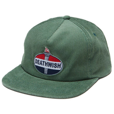 Deathwish Hat Motor Spirits Cord Green Snapback