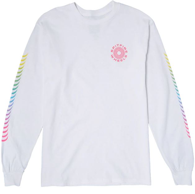 Spitfire L/S Tee Multicolor Swirl Classic 87 White