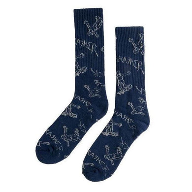 Thrasher Socks Gonz Logo Pattern Navy/Grey