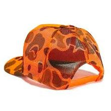 Load image into Gallery viewer, Thrasher Hat Anti Hero Banner Mesh Trucker Orange Camo