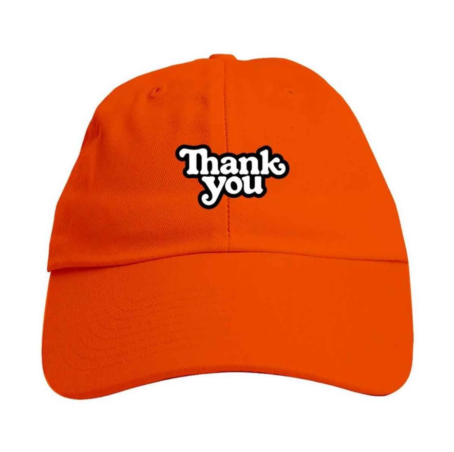 Thank You Logo Hat Orange Strapback