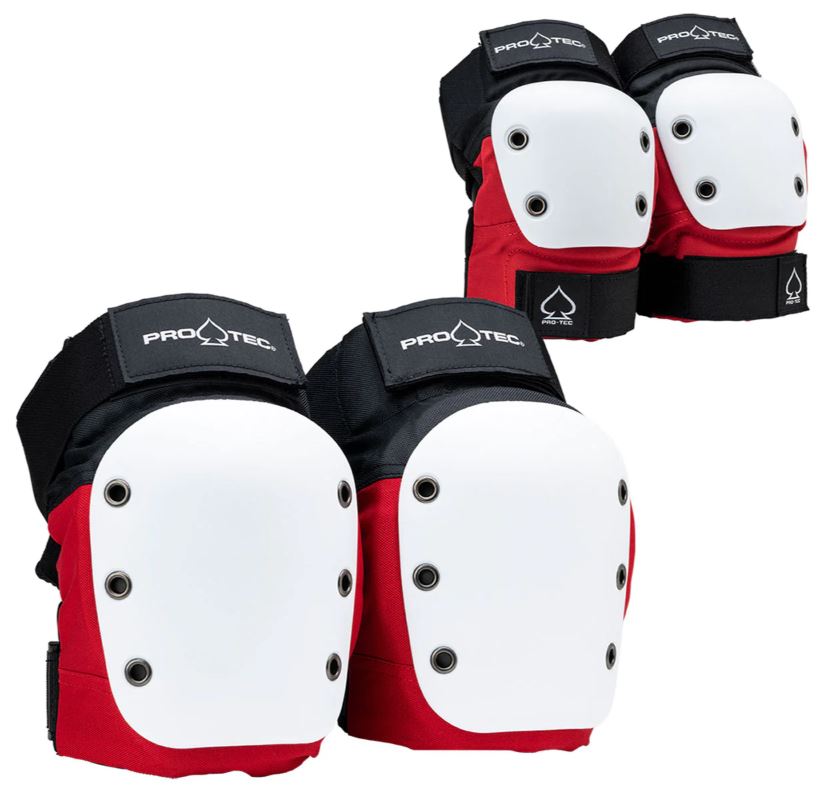 Protec Street Combo Knee/Elbow Medium Pads Red White