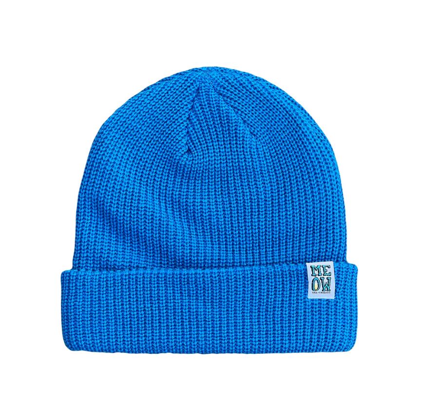 Meow Beanie Stacked Logo Royal