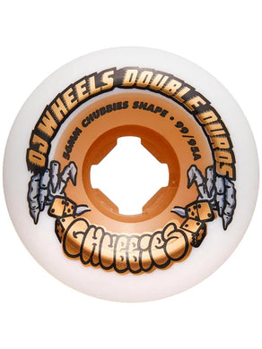 OJ Wheels 56mm 99a/95a Double Duro White Gum Chubbies