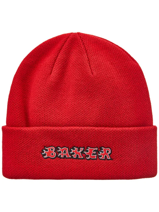 BAKER Beanie Flames Logo Red