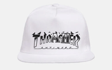 Thrasher X Anti-Hero Pigeon Mag Snapback White