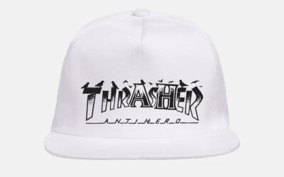 Thrasher X Anti-Hero Pigeon Mag Snapback White
