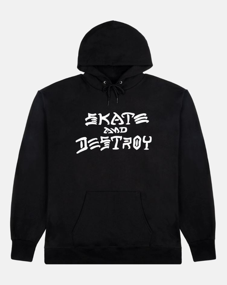Thrasher Hoodie Skate and Destroy Black