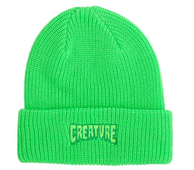 Creature Beanie Logo Outline Safety Green