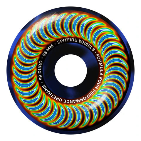 Spitfire Wheels 53mm Formula4 99a Radioactive Black and Blue