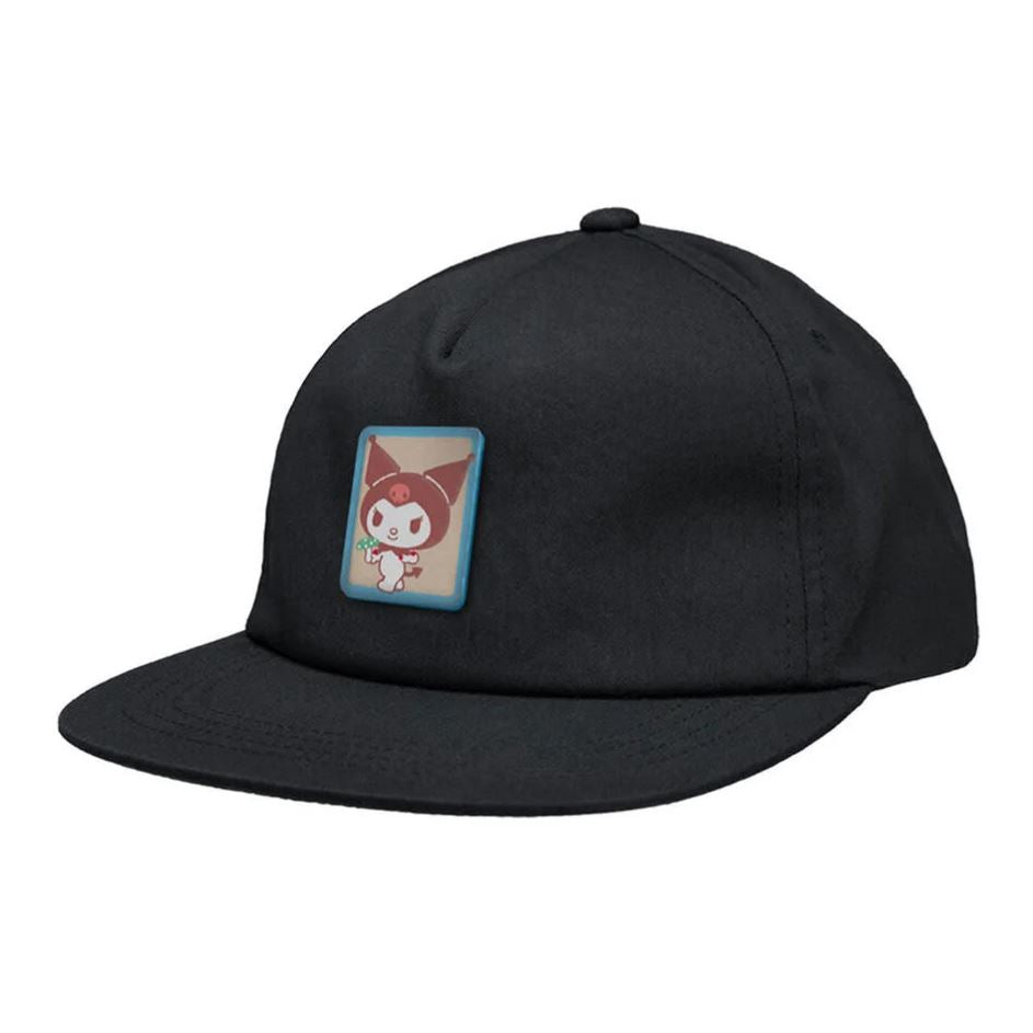 Girl Hat Kuromi 5 Panel Snapback Black