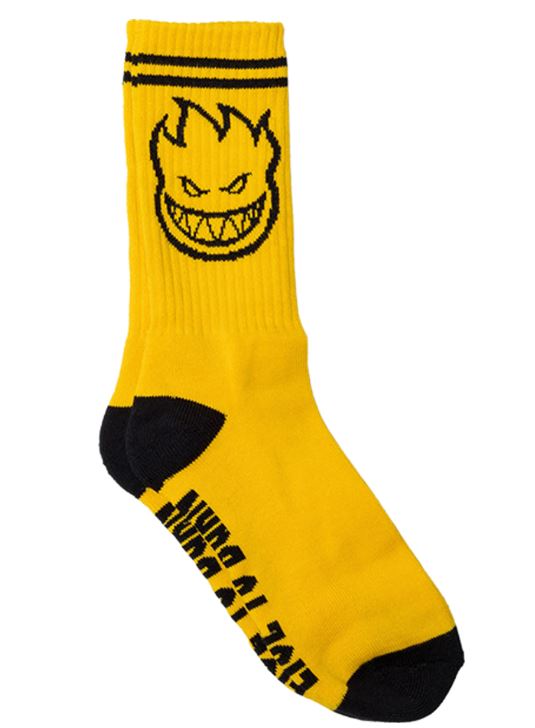Spitfire Socks Big Head Crew Gold Black