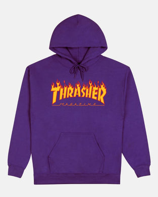 Thrasher Hoodie Flames Purple