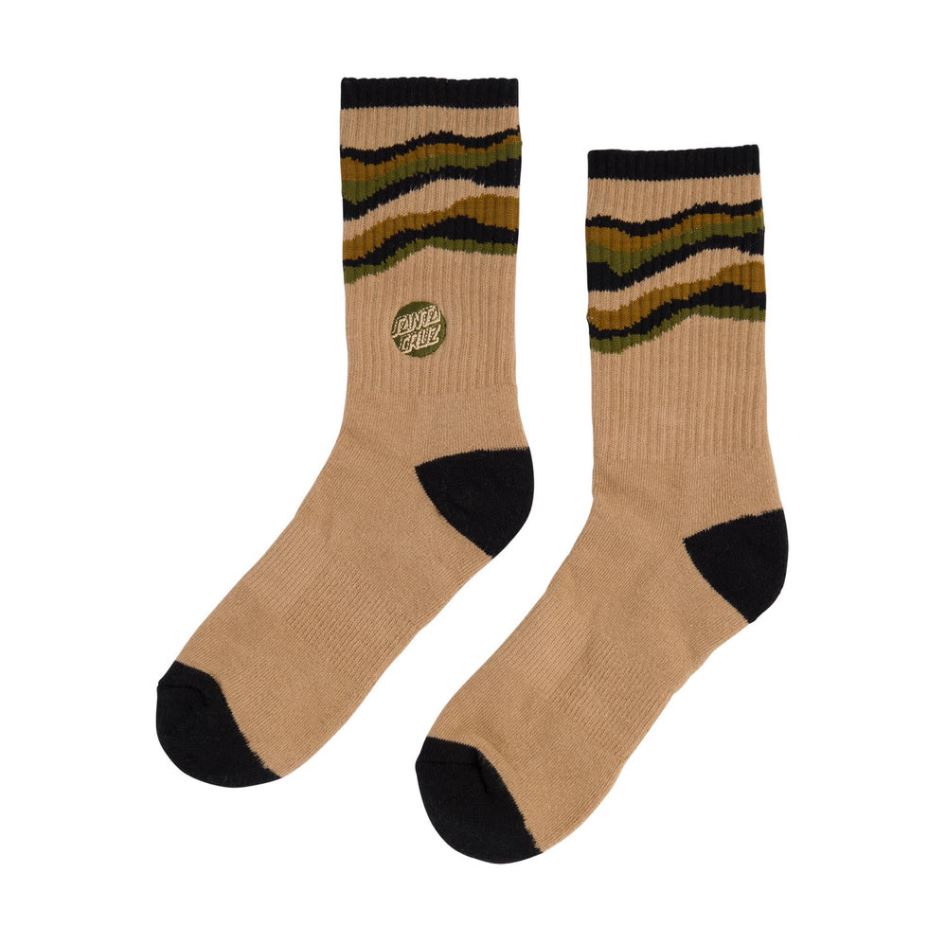 Santa Cruz Socks Landscape Crew Taupe Men's 9-11