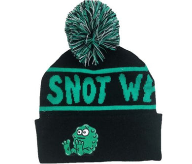 Snot Beanie Bobble Pom Black Teal