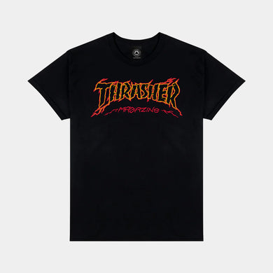 Thrasher Tee Cracked By Exteenager Black
