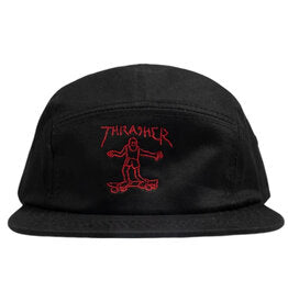 Thrasher Hat Gonz Logo Black Red 5 Panel Nylon Strap