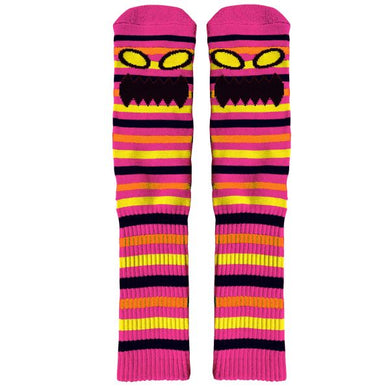 Toy Machine Socks Monster Face Mini Stripes Pink