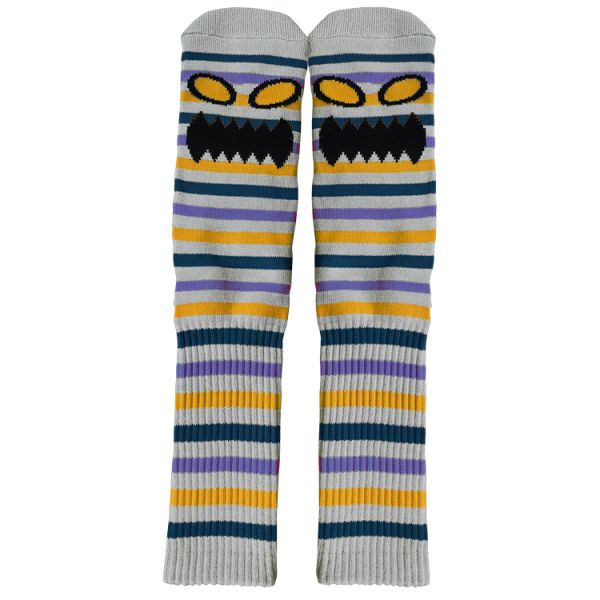 Toy Machine Socks Monster Face Mini Stripes Grey