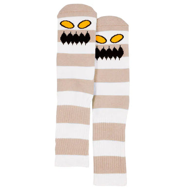 Toy Machine Socks Monster Face Big Stripes Tan