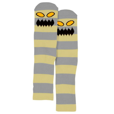 Toy Machine Socks Monster Big Stripe Grey Yellow