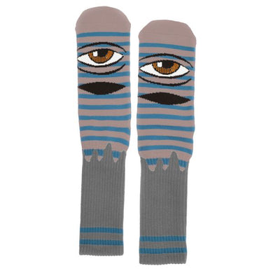 Toy Machine Socks Sect Eye Stripe Mauve Grey