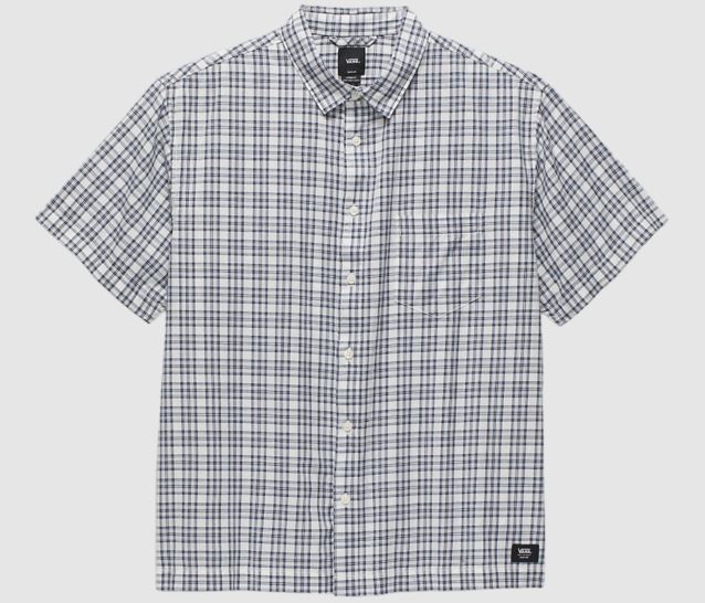 Vans Wilshire Mini Plaid Button Up Shirt Marshmallow