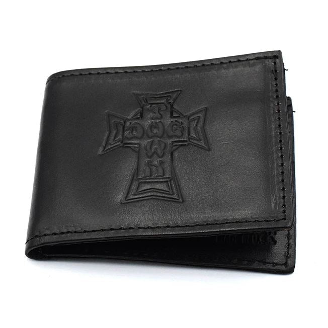 Dogtown Wallet Vintage Cross Leather Bifold Black