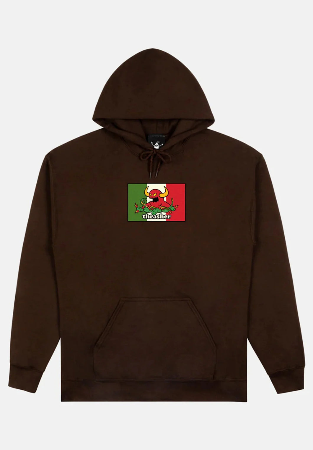 Thrasher X Toy Machine Hooodie Hecho Dark Chocolate