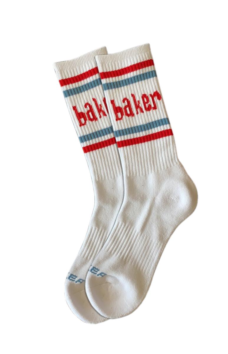 Baker Socks Ringer White Red Light Blue