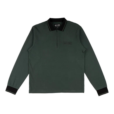 Welcome Long Sleeve Zip Polo Shirt Parliament Spruce