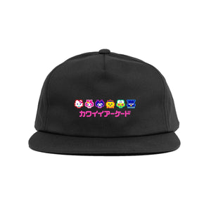 Girl Hat Kawaii Arcade Snapback Black