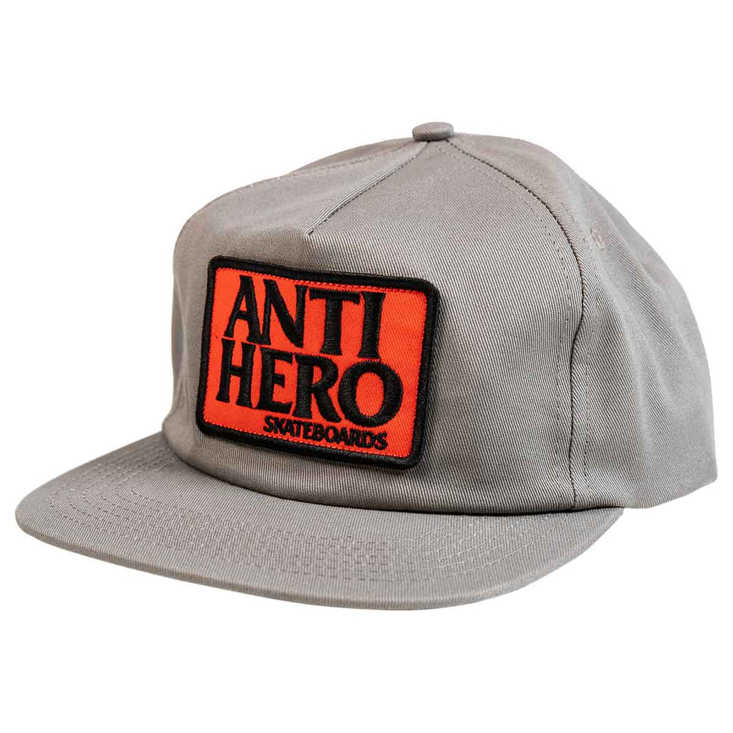 Anti Hero Hat Reserve Patch Snapback  Grey - Black/Red
