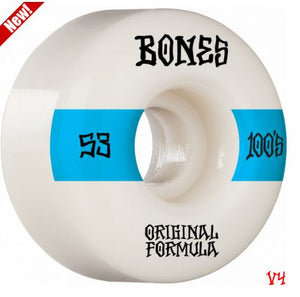 Bones 100's 53mm V4 Wide White Wheels