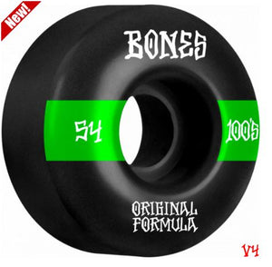 Bones 100's 54mm V4 Wide Black Wheels